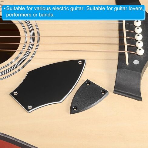 Generic Guitar Triangle Rod Cover Plate 3 Ply 3 Hole Black 45x30mm for Electric Guitar Parts Accessories 2pcs in Saudi Arabia