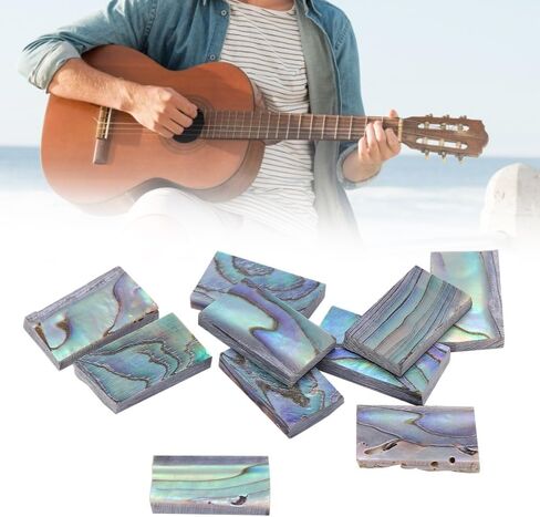 10Pcs Guitars Inlay Material,Abalone Shell Inlay Material Sheet Fretboard for Guitar Fretboard, Mosaic Art and Jewelry Design in Kuwait