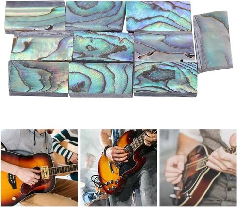 10Pcs Guitars Inlay Material,Abalone Shell Inlay Material Sheet Fretboard for Guitar Fretboard, Mosaic Art and Jewelry Design in Kuwait