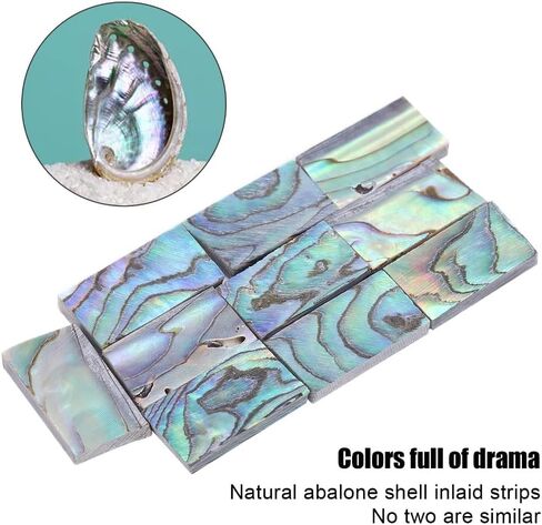 10Pcs Guitars Inlay Material,Abalone Shell Inlay Material Sheet Fretboard for Guitar Fretboard, Mosaic Art and Jewelry Design in Kuwait