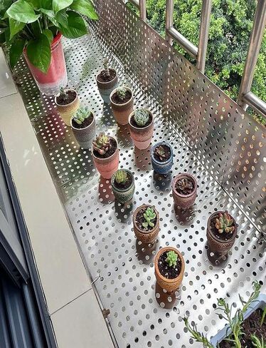 304 Stainless Steel Perforated Plate 60x200cm, 8mm Hole Diameter Metal Sheet with Ties & Gloves, Anti-Fall Safety Design for Construction & DIY Projects in Kuwait