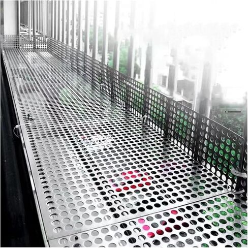 Stainless Steel Perforated Sheet, Leak-Proof Window Pads, Easy Installation, 0.2x1m to 0.6x1m Sizes, Durable Metal Plate for Ventilation, DIY Projects, Home Improvement in Kuwait