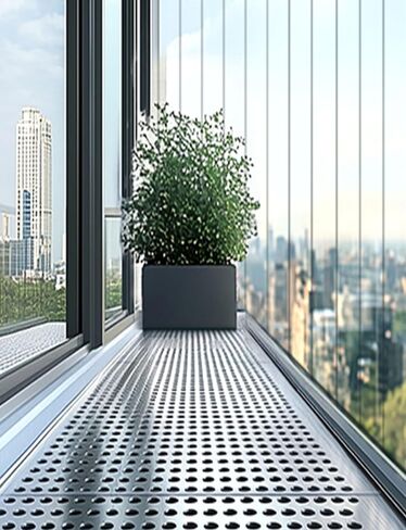 304 Stainless Steel Perforated Sheet, 10mm Hole Diameter, Leak-Proof Window Pads, Easy Install, Metal Mesh, Durable, 40x300cm, Versatile for DIY Projects in Kuwait