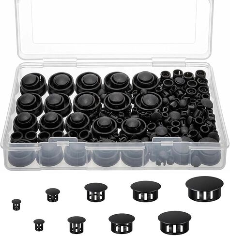 200Pcs Plastic Hole Plugs, 9-Size Round Nylon Screw Hole Cover 1/5" 1/4" 5/16" 3/8" 1/2" 5/8" 3/4" 7/8"1",White Flush Type Panel Knockout Locking Plugs,Drill Hole Insert End Caps for Furniture Cabinet in Kuwait