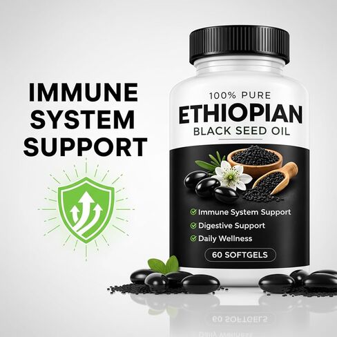 Purely Nutrient Ethiopian Black Seed Oil Capsules – High Thymoquinone Supplement for Immune in Saudi Arabia