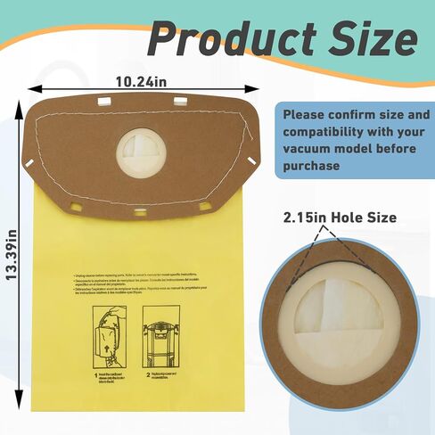 16PCS AH10232 Sealed Collar Vacuum Bags Compatible with Hoover Commercial MPWR 40V Cordless Backpack Vacuum, Leak-Proof Sealed Collar for CH93619, CH93600, Type CB1 Filter Bag in Saudi Arabia