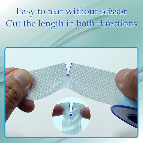شريط طبي من السيليكون للبشرة الحساسة، مقاس 1 بوصة × 4 ياردات، لفتان باللون الأزرق لا يسبب الحساسية، شريط جراحي سهل الإزالة وقابل لإعادة الوضع للإسعافات الأولية والعناية بالجروح وصديق للبشرة in Kuwait