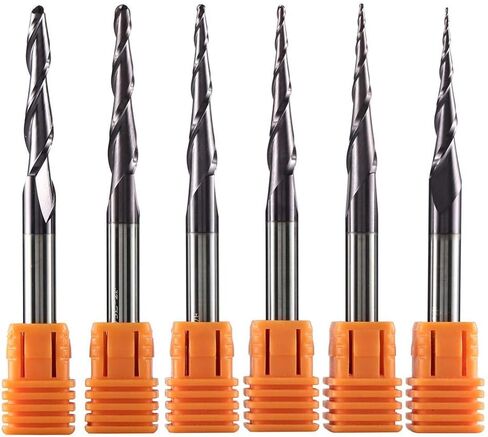 R0.25-R2 CNC لولبية مدببة لقمة توجيه الأنف 3.175-8 مم عرقوب مطحنة نهاية نقش من الكربيد الصلب 2 مزامير TiAlN طلاء قاطعة المطحنة (R1.0-20.5-D4) in Kuwait