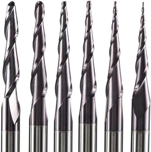 R0.25-R2 CNC لولبية مدببة لقمة توجيه الأنف 3.175-8 مم عرقوب مطحنة نهاية نقش من الكربيد الصلب 2 مزامير TiAlN طلاء قاطعة المطحنة (R1.0-20.5-D4) in Kuwait