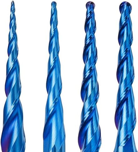 Tapered End Mill CNC Carving Bits R0.25-R2.0 Spiral Router Bit 2 Flute Carbide Milling Cutter for Wood/Alloy Steels/Hardened Steels(R1.5x30.5xD6x75) in Saudi Arabia