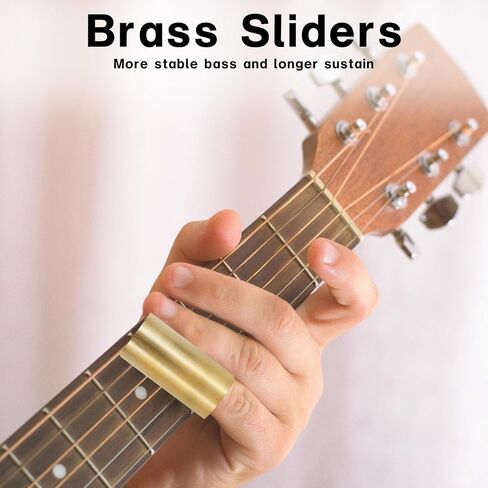 EASTROCK Small Guitar Slides Set,Includes Glass/Stainless Steel/Brass Slides,4 Thumb/Finger Picks, 6 Celluloid Picks,Capo，Organizer Box，Suitable for Acoustic/Electric Guitar,Bass. in Kuwait