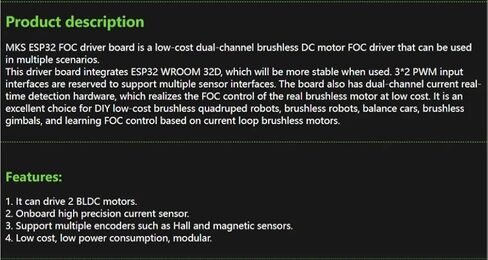 FOC Driver Controller SimpleFOC Shield bldc brushless Motor Engine Board MKS ESP32 FOC Servo Drive Robot Dog DIY Parts in Kuwait