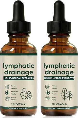 قطرات التصريف اللمفاوي - دعم توازن السوائل العشبية ودعم الصحة العامة، تركيبة سائلة يومية لطيفة مع مكونات طبيعية، نباتية وغير معدلة وراثيًا، 2 أونصة سائلة (2) in Kuwait