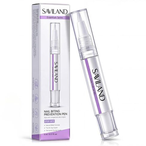 SAVILAND Nail Biting Treatment for Kids Stop Biting Pen: Nail Biting Prevention Thumb Sucking Deterrent Natural Bitter Formula Quick-Dry Anti-Nail Biting for Adults Toddler Children Nail Care Home 5ml in Kuwait