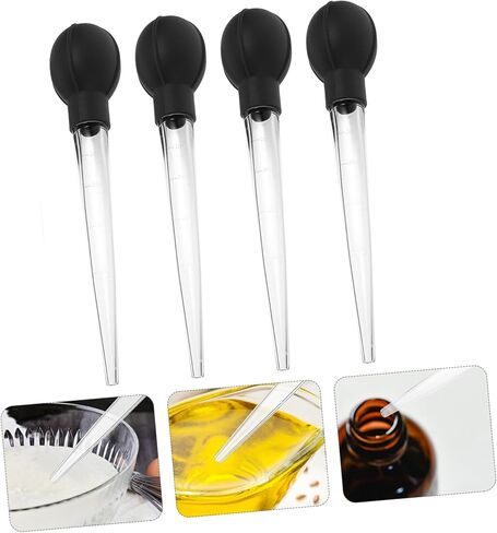 4pcs Food-grade Plastic Test Tube Measuring Tool Pipettes Dropper for Baking and Cooking in Kuwait