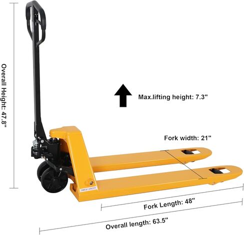 Manual Pallet Jack 5500Lbs Capacity Professional Pallet Truck 21" W x 48" L Fork Size in Kuwait