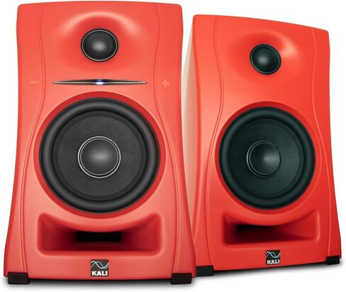 نظام شاشة KALI AUDIO LP-UNF-R مقاس 4 بوصات يعمل بتقنية Ultra Nearfield مع بلوتوث - إعدادات EQ لتعويض الحدود - للمزج والتسجيل وإنتاج الصوت - USB-C، TRS، مدخلات RCA باللون الأحمر (زوج) in Kuwait