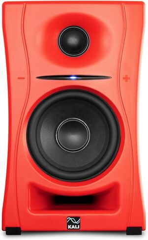 نظام شاشة KALI AUDIO LP-UNF-R مقاس 4 بوصات يعمل بتقنية Ultra Nearfield مع بلوتوث - إعدادات EQ لتعويض الحدود - للمزج والتسجيل وإنتاج الصوت - USB-C، TRS، مدخلات RCA باللون الأحمر (زوج) in Kuwait
