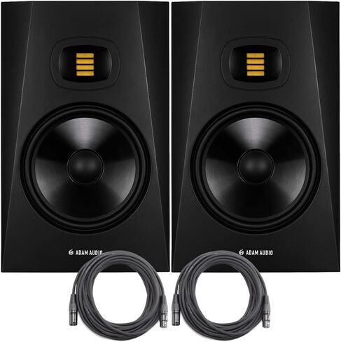 حزمة شاشة استوديو ADAM Audio AMS-T8V T8V مقاس 8 بوصات باللون الأسود مع كابل OnStage بطول 25 قدمًا XLR 2 حزمة in Kuwait