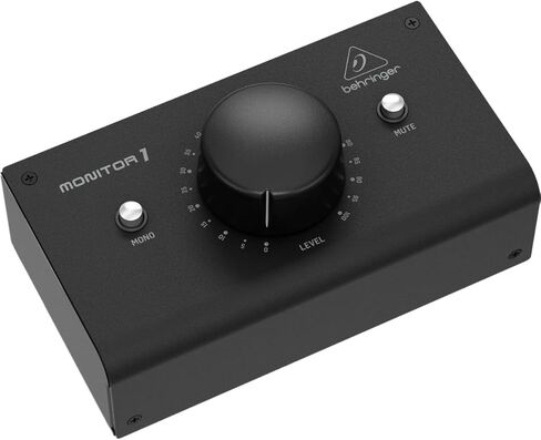 Behringer MONITOR1 Premium Passive Stereo Monitor and Volume Controller - Bundle With 10' 8mm XLR Microphone Cable, 6' Cable with 3.5mm TRS to 3.5mm TRS Connector, Microfiber Cloth in Saudi Arabia