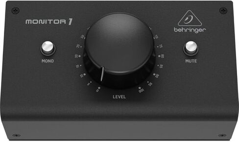 Behringer MONITOR1 Premium Passive Stereo Monitor and Volume Controller - Bundle With 10' 8mm XLR Microphone Cable, 6' Cable with 3.5mm TRS to 3.5mm TRS Connector, Microfiber Cloth in Saudi Arabia