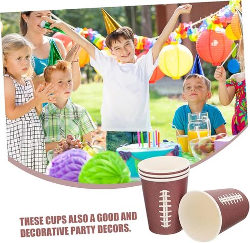 Veemoon 48pcs Rugby Pattern Thicken Paper Cups Disposable Party Water Cups for Sports Events Tailgating Birthday Celebrations in Saudi Arabia