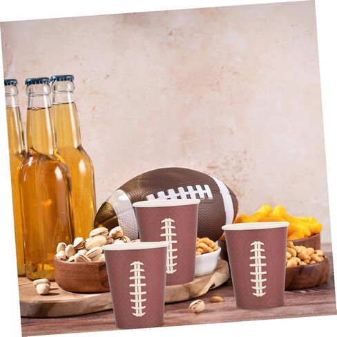 Veemoon 48pcs Rugby Pattern Thicken Paper Cups Disposable Party Water Cups for Sports Events Tailgating Birthday Celebrations in Saudi Arabia