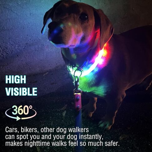 طوق مع إضاءة الكلب ، طوق متعدد الألوان ، طوق الكلاب USB Cable ، طوق توهج الكلب المضاد للطول للمشي ليلي المشي للكلاب الصغيرة المتوسطة الصغيرة للحيوانات الأليفة in Kuwait
