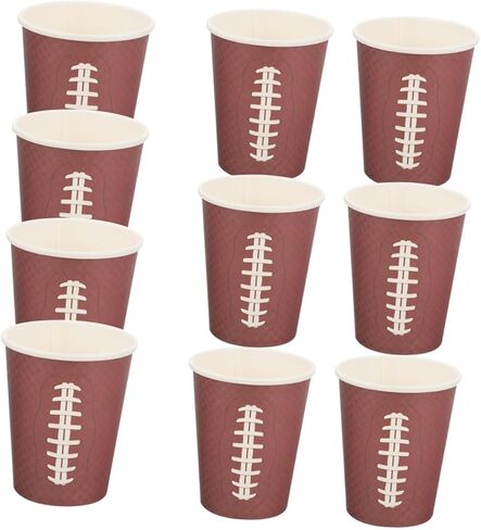 48pcs Rugby Paper Drinking Cups Thickened Brown Paper Cups for Game Day Tailgating Birthday Football Events in Saudi Arabia
