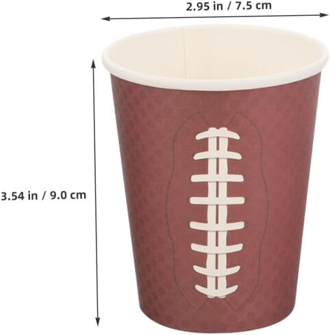 48pcs Rugby Paper Drinking Cups Thickened Brown Paper Cups for Game Day Tailgating Birthday Football Events in Saudi Arabia