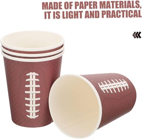 48pcs Rugby Paper Drinking Cups Thickened Brown Paper Cups for Game Day Tailgating Birthday Football Events in Saudi Arabia