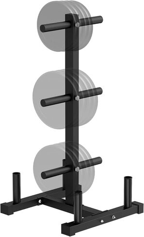 Weight Plate Rack for Home Gym - 6 Post Olympic Plate Holder with Wide Stability Base, Barbell Storage & Bumper Plate Tree Organizer, Heavy Duty Space Saving Gym Equipment in Saudi Arabia
