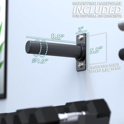 Synergee Weight Plate Storage Pegs. Wall Mounted Storage, 2" Opening Weight Holder. 275lb Capacity Gym Storage Rack. Double Peg. in Saudi Arabia