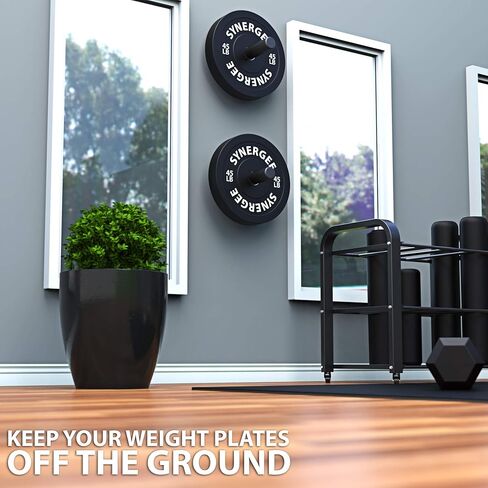 Synergee Weight Plate Storage Pegs. Wall Mounted Storage, 2" Opening Weight Holder. 275lb Capacity Gym Storage Rack. Double Peg. in Saudi Arabia