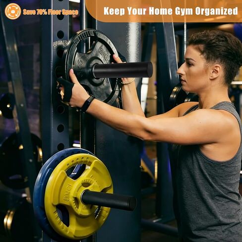 CAELUM Weight Plate Holder Power Rack Attachment, for 2 Inch Olympic Plate Storage, Squat Rack Holder Fits 2"x2", 2"x3", 3"x3" Power Cages in Kuwait