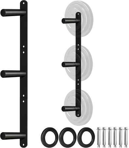 Wall Mounted Weight Plate Holder - Fit 2inch Olympic Weight Plates, Protective Rubber Pad in Kuwait