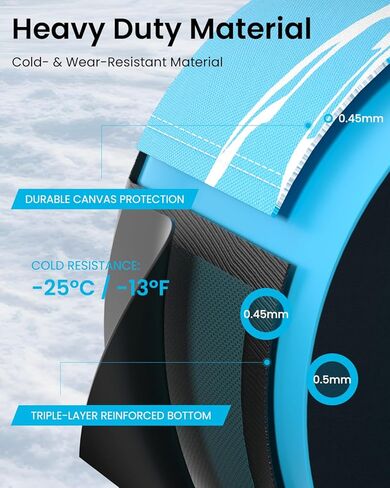 أنبوب ثلج للتزلج شديد التحمل، أنبوب داخلي زلاجة ثلج قابل للنفخ مع مضخة هواء وغطاء قماش ممتاز للأطفال البالغين مع قاعدة سميكة، وحبل قابل للقطر (عبوتان) in Kuwait