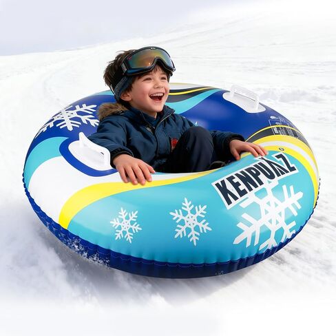Inflatable Snow Tubes for Adults & Kids - Heavy Duty Winter Snow Sleds with 2 Handles, Pull Ropes & Quick Air Release Valves for Snow Tubing, Sledding & Winter Sports in Saudi Arabia