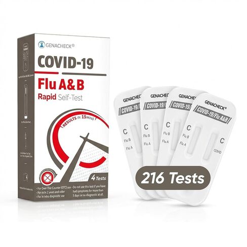 COVID-19 / Flu A+B, At-Home Respiratory Test Kit (2 Tests) | OTC Nasal Swab | Ages 2+ | Easy to Use Self-Test | Fast Results - 1 Kit, 2 Tests per Kit in Saudi Arabia