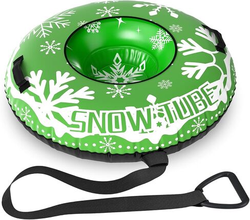 GYMAX Inflatable Snow Tube Sled, 42" Heavy Duty Snow Tubing for Sledding with Detachable Tow Strap, Cold-Resistant PVC, 3-in-1 Valve & Handles, Winter Outdoor Snow Toy for Children & Adults in Saudi Arabia