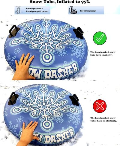 Snow Tubes - 36inch/47inch Snow Sled for Adult, 3-in-1 Valve, Hard Handle & Thickened Layer Bottom, Inflatable Snow Tube for Winter Outdoor Activities in Saudi Arabia