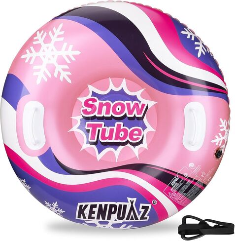 Inflatable Snow Tubes for Adults & Kids - Heavy Duty Winter Snow Sleds with 2 Handles, Pull Ropes & Quick Air Release Valves for Snow Tubing, Sledding & Winter Sports in Saudi Arabia