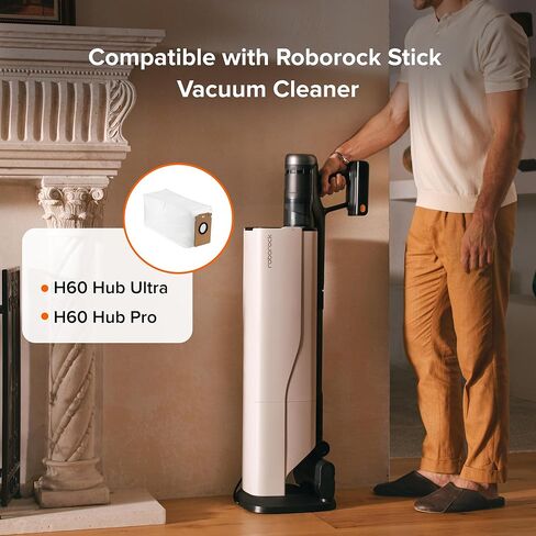 roborock 3 Packs Disposable Dust Bags for H60 Hub Ultra and H60 Hub Pro Cordless Vacuum Cleaner with Auto-Empty Dock, Stick Vacuum Cleaner for Home and Pet Hair, Anti-Tangle Brush, LED Dust Detection in Kuwait