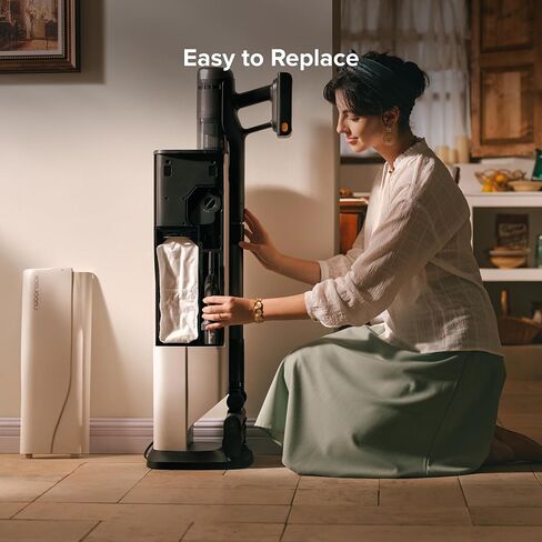 roborock 3 Packs Disposable Dust Bags for H60 Hub Ultra and H60 Hub Pro Cordless Vacuum Cleaner with Auto-Empty Dock, Stick Vacuum Cleaner for Home and Pet Hair, Anti-Tangle Brush, LED Dust Detection in Kuwait