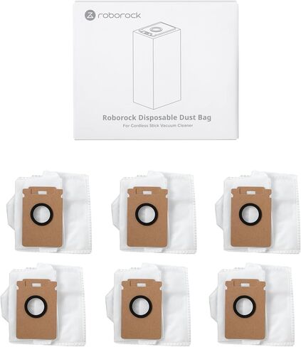 roborock 3 Packs Disposable Dust Bags for H60 Hub Ultra and H60 Hub Pro Cordless Vacuum Cleaner with Auto-Empty Dock, Stick Vacuum Cleaner for Home and Pet Hair, Anti-Tangle Brush, LED Dust Detection in Kuwait