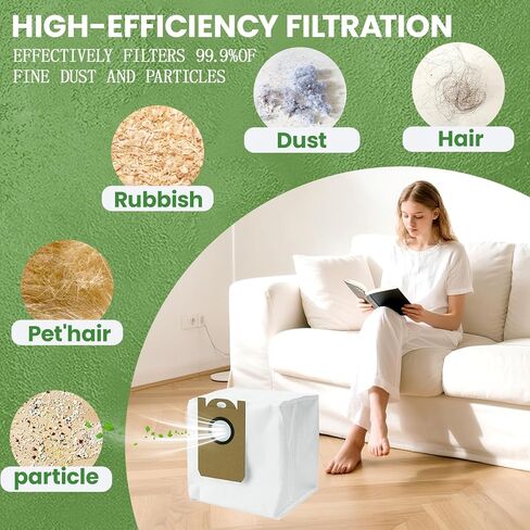 Robot Vacuum Dust Bags, Compatible with Laresar L6 Pro/L6 Nex, Honiture Q6 Pro, AIRROBO T10+, Neabot NOMO N2, iHome AutoVac Nova S1 Pro (8 Pack,) in Saudi Arabia