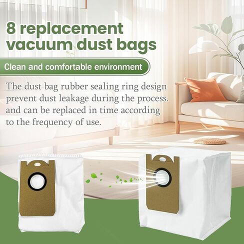 Robot Vacuum Dust Bags, Compatible with Laresar L6 Pro/L6 Nex, Honiture Q6 Pro, AIRROBO T10+, Neabot NOMO N2, iHome AutoVac Nova S1 Pro (8 Pack,) in Saudi Arabia