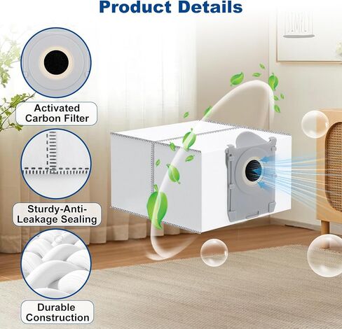 14 Pack Dust Bags for ECOVACS DEEBOT Robot Vacuum X9 PRO OMNI, X8 PRO OMNI, T80 OMNI, T50/T50 PRO/T50 MAX PRO OMNI, 4L Large Capacity, Activated Carbon Replacement Bag for Yeedi S14 Plus Robot Vacuum in Saudi Arabia
