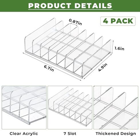 2 Pcs Acrylic Mail Holder, Acrylic File Mail Desktop Organizer Sorters, 7 Compartments Acrylic Mail Organizer, Clear Desk Organizer File Holders, Acrylic Letter Organizer for Office, Home, School in Kuwait