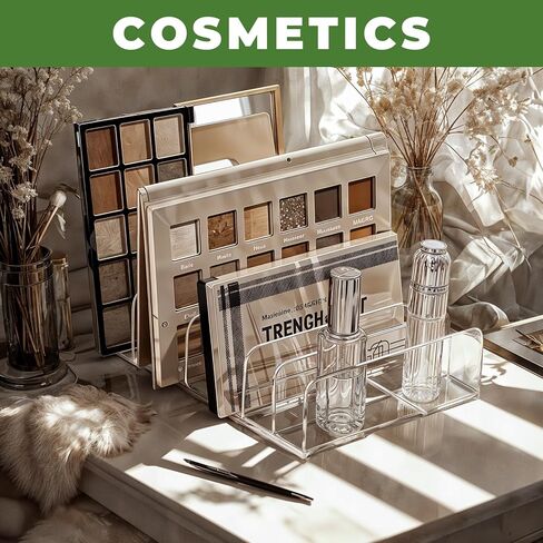 2 Pcs Acrylic Mail Holder, Acrylic File Mail Desktop Organizer Sorters, 7 Compartments Acrylic Mail Organizer, Clear Desk Organizer File Holders, Acrylic Letter Organizer for Office, Home, School in Kuwait